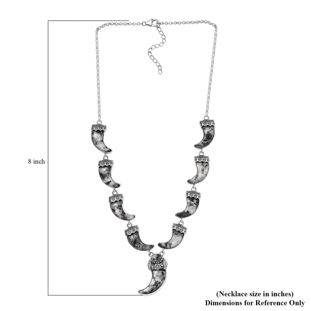 Artisan Crafted White Buffalo Bear Claw Necklace 18-20 Inches in Sterling Silver 64.40 ctw image number 5