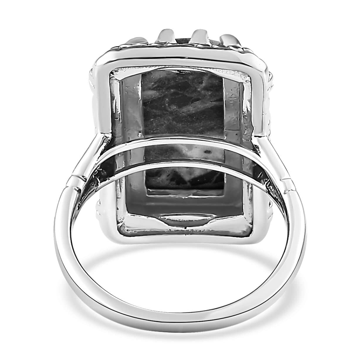 Artisan Crafted White Buffalo Solitaire Ring in Sterling Silver (Size 10.0) 7.00 ctw image number 4