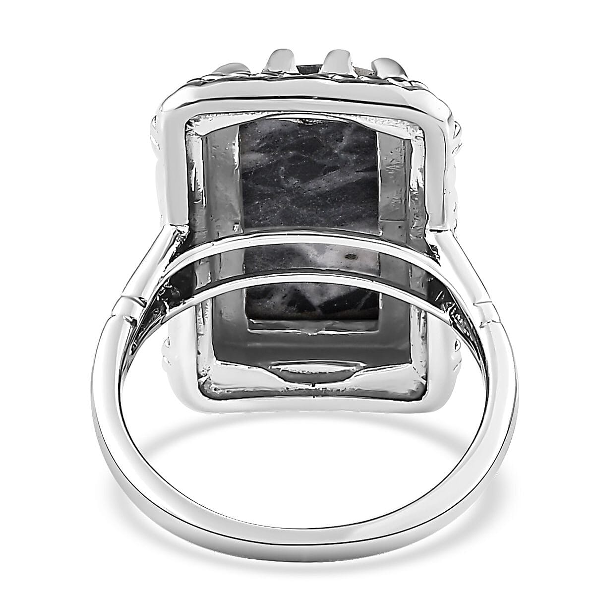 Artisan Crafted White Buffalo Solitaire Ring in Sterling Silver (Size 8.0) 7.00 ctw image number 4