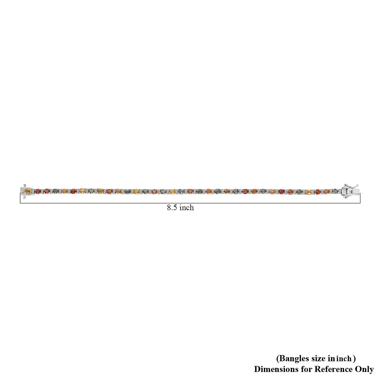 D'Joy Multi Sapphire and White Zircon Bracelet in Platinum Over Sterling Silver (7.25 In) 8.15 ctw image number 4
