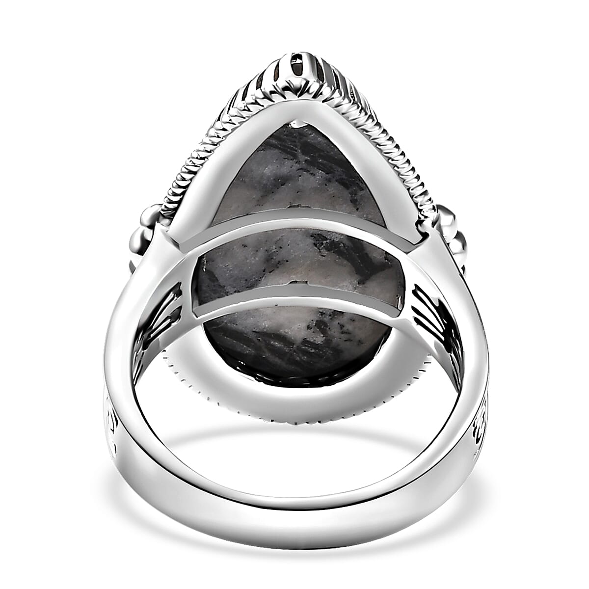 Artisan Crafted White Buffalo Solitaire Ring in Sterling Silver (Size 7.0) 23.50 ctw image number 4