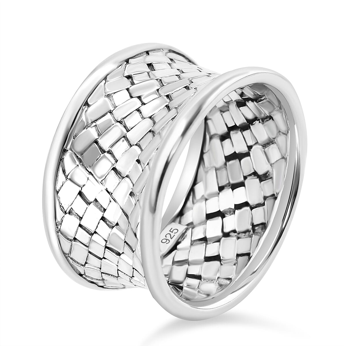 Fancy Band Ring in Sterling Silver (Size 5.5)