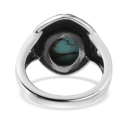 Artisan Crafted Blue Moon Turquoise Bear Paw Ring in Sterling Silver (Size 10.0) 2.50 ctw