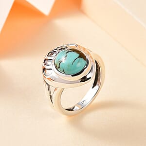 Artisan Crafted Blue Moon Turquoise Bear Paw Ring in Sterling Silver (Size 6.0) 2.50 ctw