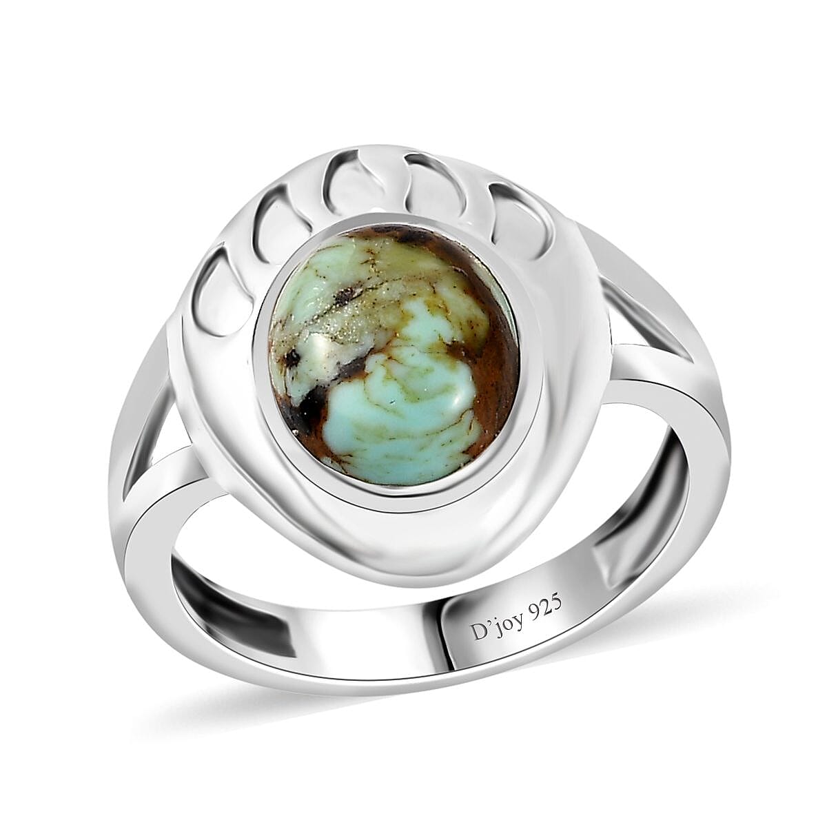 Artisan Crafted Blue Moon Turquoise Bear Paw Ring in Sterling Silver (Size 8.0) 2.50 ctw image number 0