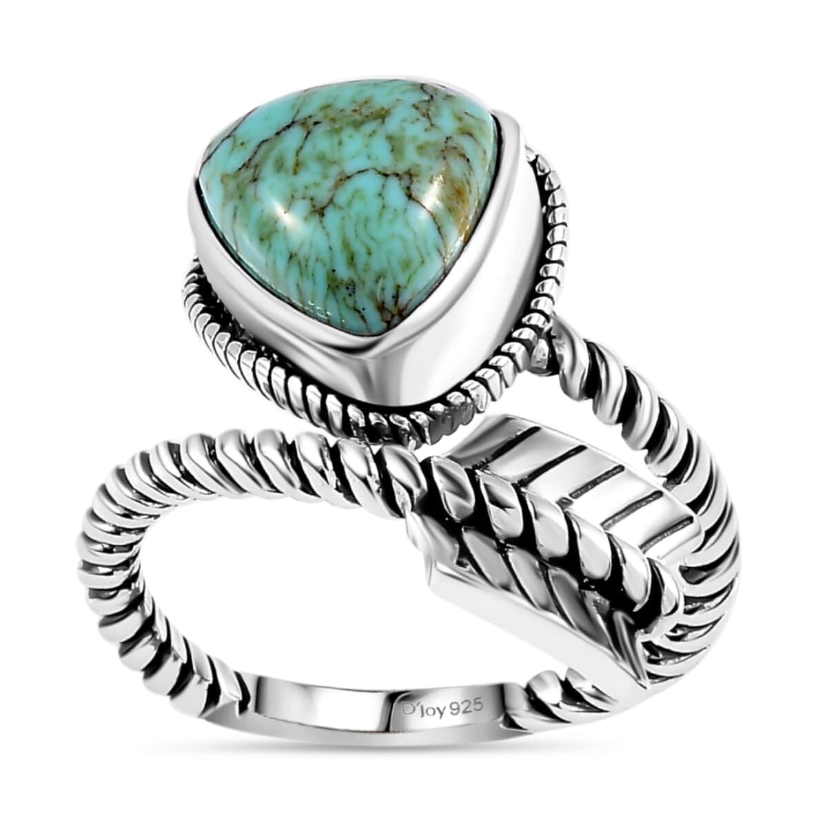 Artisan Crafted Blue Moon Turquoise Arrow Ring in Sterling Silver (Size 10.0) 3.30 ctw image number 0
