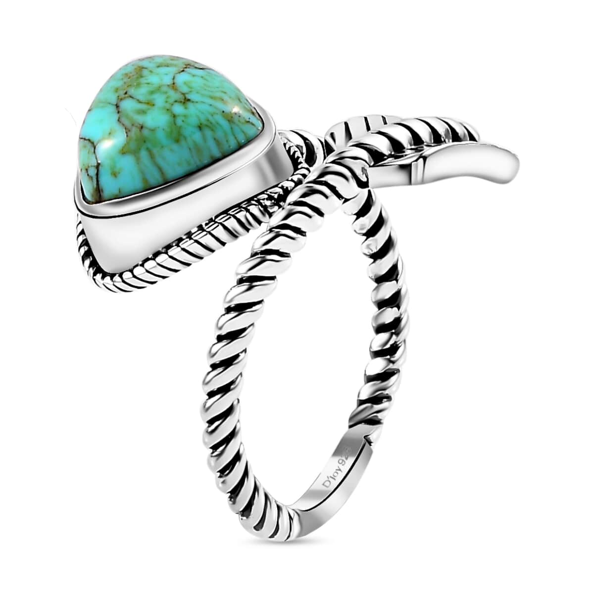 Artisan Crafted Blue Moon Turquoise Arrow Ring in Sterling Silver (Size 10.0) 3.30 ctw image number 3