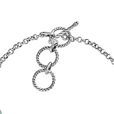 Artisan Crafted Blue Moon Turquoise Bracelet in Sterling Silver (6.50-8.0In) 10.65 ctw