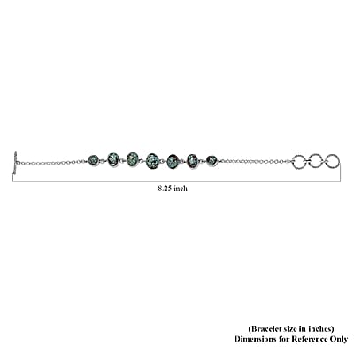Artisan Crafted Blue Moon Turquoise Bracelet in Sterling Silver (6.50-8.0In) 10.65 ctw