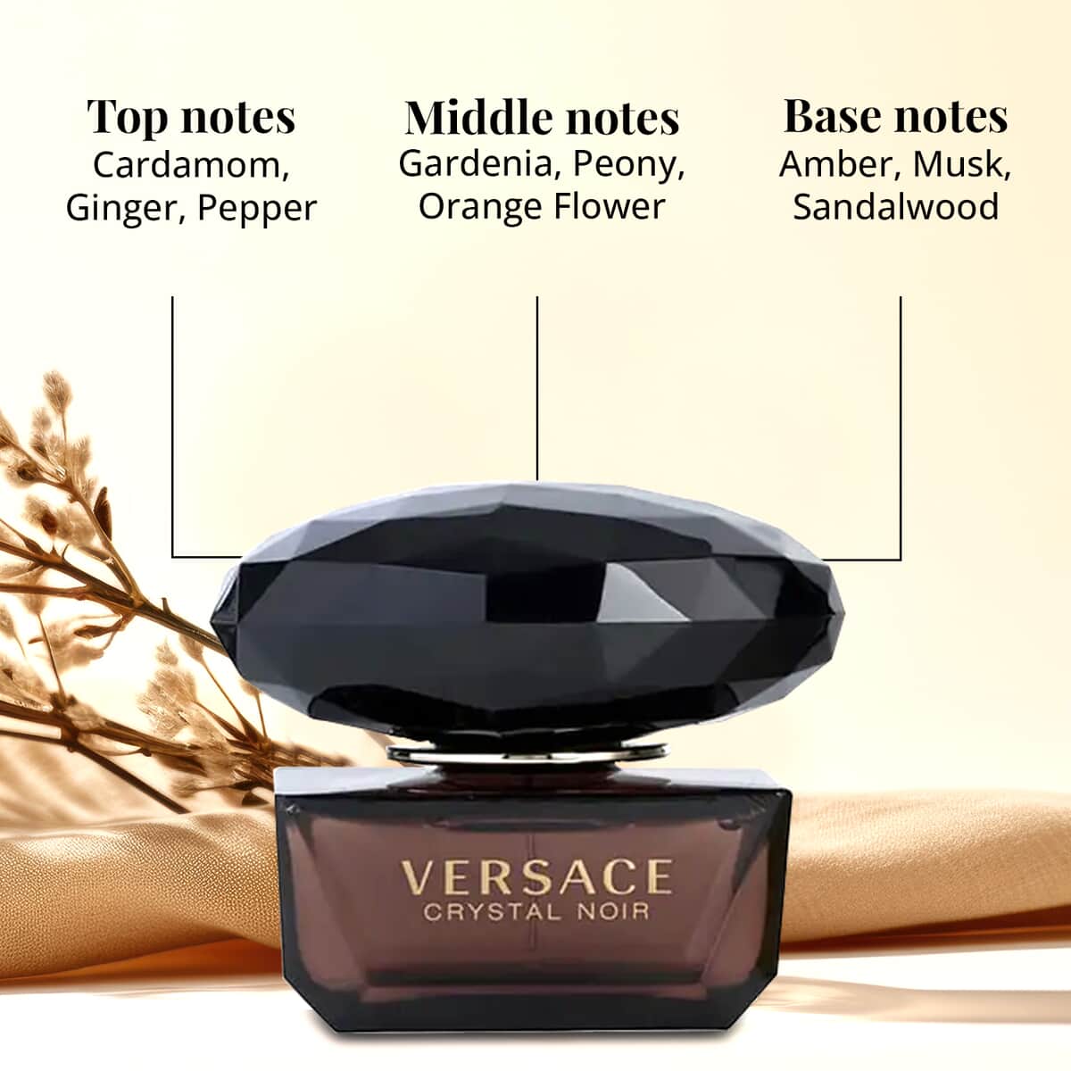 Versace Crystal Noir Eau De Toilette 1.7oz image number 2