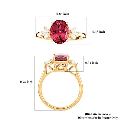 Certified & Appraised Iliana AAA Ouro Fino Rubellite and G-H SI Diamond 2.80 ctw Ring in 18K Yellow Gold (Size 10.0)