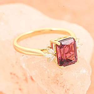 Certified & Appraised Iliana 18K Yellow Gold AAA Ouro Fino Rubellite, Diamond (G-H, SI) (0.19 cts) Ring (Size 10.5) (4 g) 2.85 ctw