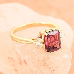 Certified & Appraised Iliana AAA Ouro Fino Rubellite and G-H SI Diamond 2.85 ctw Ring in 18K Yellow Gold (Size 8.0) 4 Grams