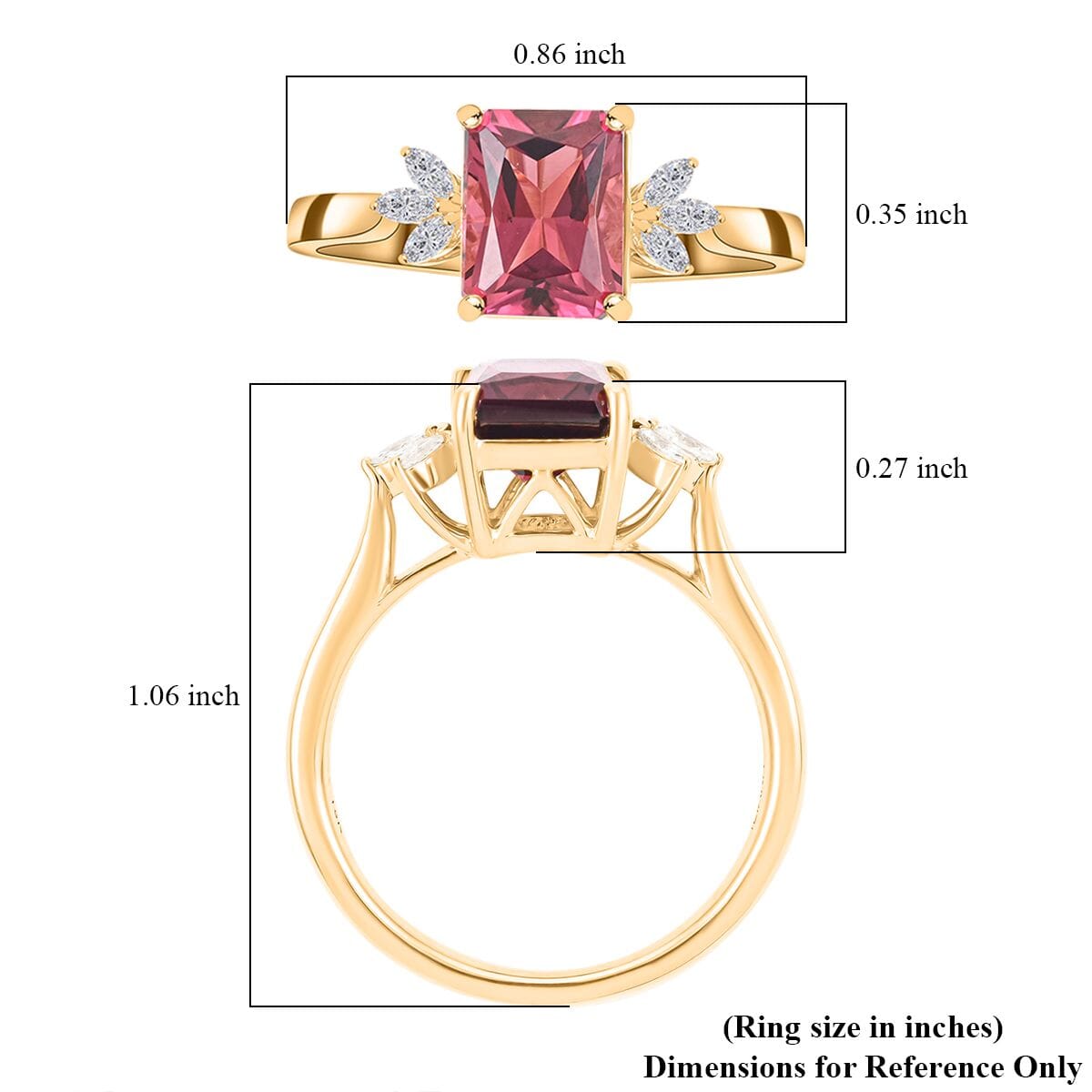 Certified & Appraised Iliana AAA Ouro Fino Rubellite and G-H SI Diamond 2.85 ctw Ring in 18K Yellow Gold (Size 8.0) 4 Grams image number 4