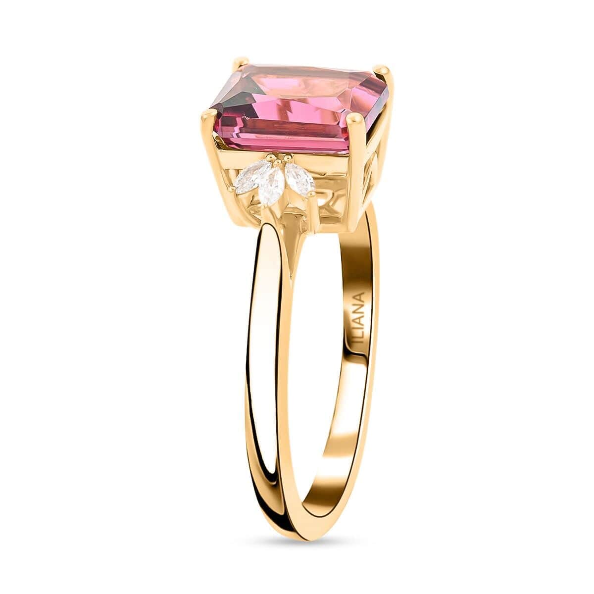 Certified & Appraised Iliana AAA Ouro Fino Rubellite and G-H SI Diamond 2.85 ctw Ring in 18K Yellow Gold (Size 8.5) 4 Grams image number 3