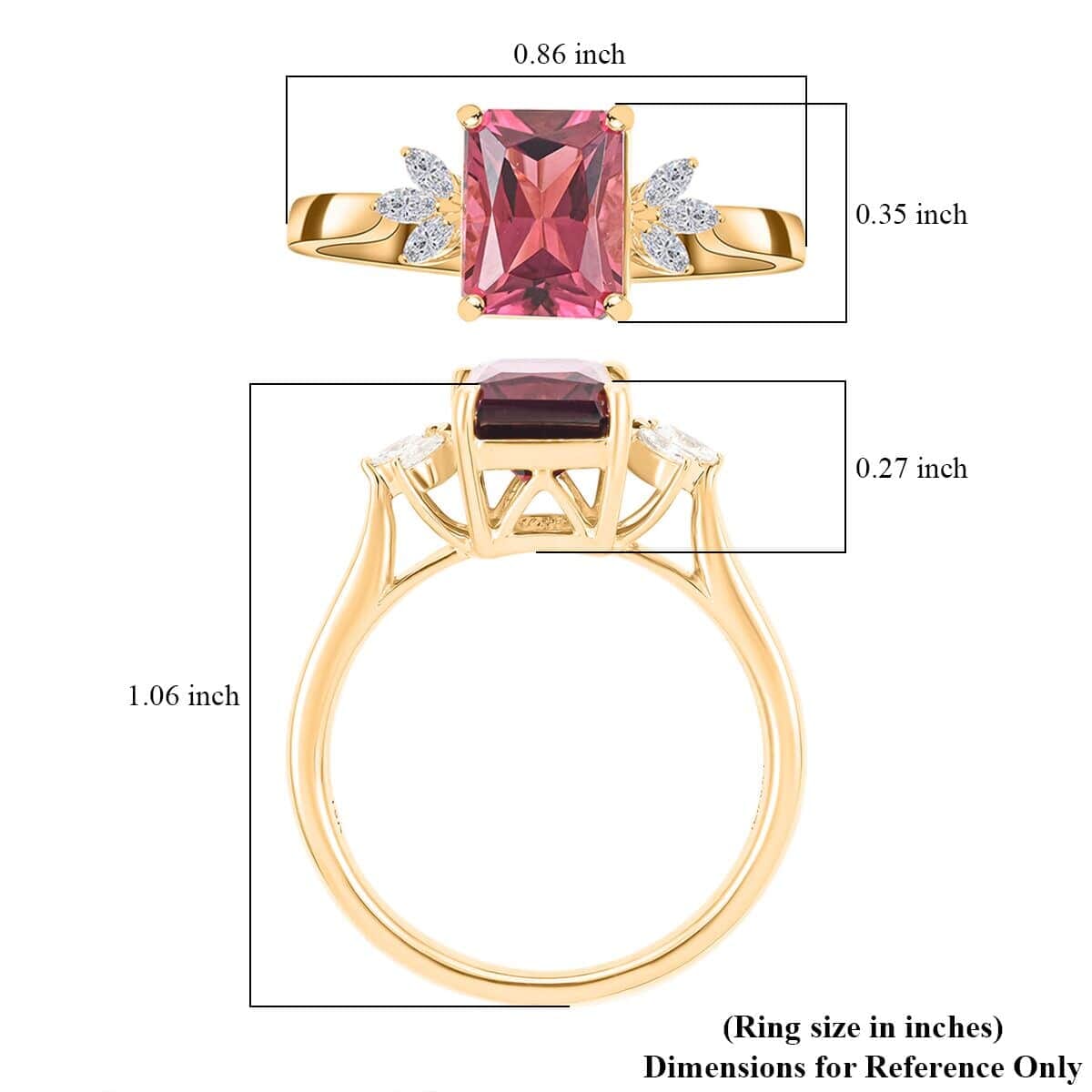 Certified & Appraised Iliana AAA Ouro Fino Rubellite and G-H SI Diamond 2.85 ctw Ring in 18K Yellow Gold (Size 8.5) 4 Grams image number 4