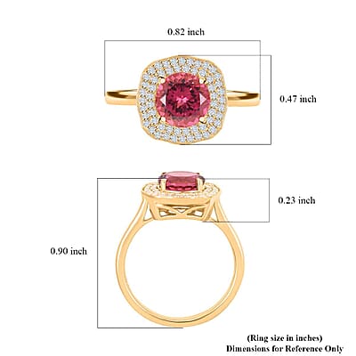One Of A Kind Certified & Appraised Iliana AAA Ouro Fino Rubellite and G-H SI Diamond 2.15 ctw Ring in 18K Yellow Gold (Size 10.0)