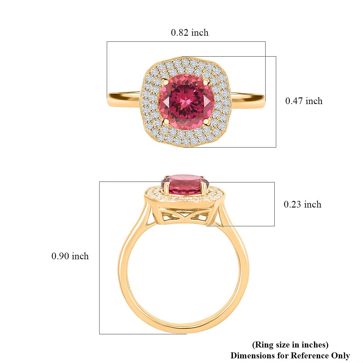 One Of A Kind Certified & Appraised Iliana AAA Ouro Fino Rubellite and G-H SI Diamond 2.15 ctw Ring in 18K Yellow Gold (Size 9.0) image number 4