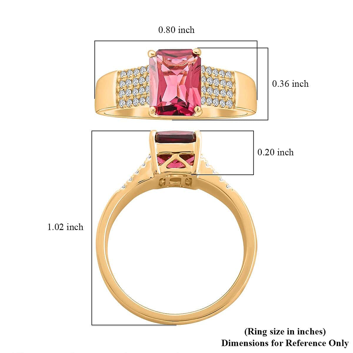 One Of A Kind Certified & Appraised Iliana AAA Ouro Fino Rubellite and G-H SI Diamond 2.20 ctw Ring in 18K Yellow Gold (Size 10.0) 5.50 Grams