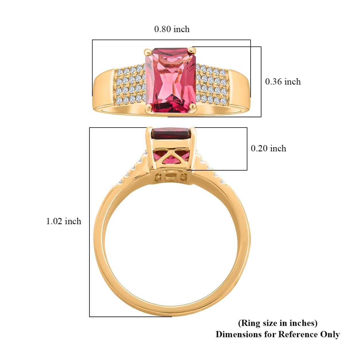 One Of A Kind Certified & Appraised Iliana AAA Ouro Fino Rubellite and G-H SI Diamond 2.20 ctw Ring in 18K Yellow Gold (Size 10.0) 5.50 Grams image number 5