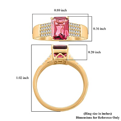 One Of A Kind Certified & Appraised Iliana AAA Ouro Fino Rubellite and G-H SI Diamond 2.20 ctw Ring in 18K Yellow Gold (Size 10.0) 5.50 Grams