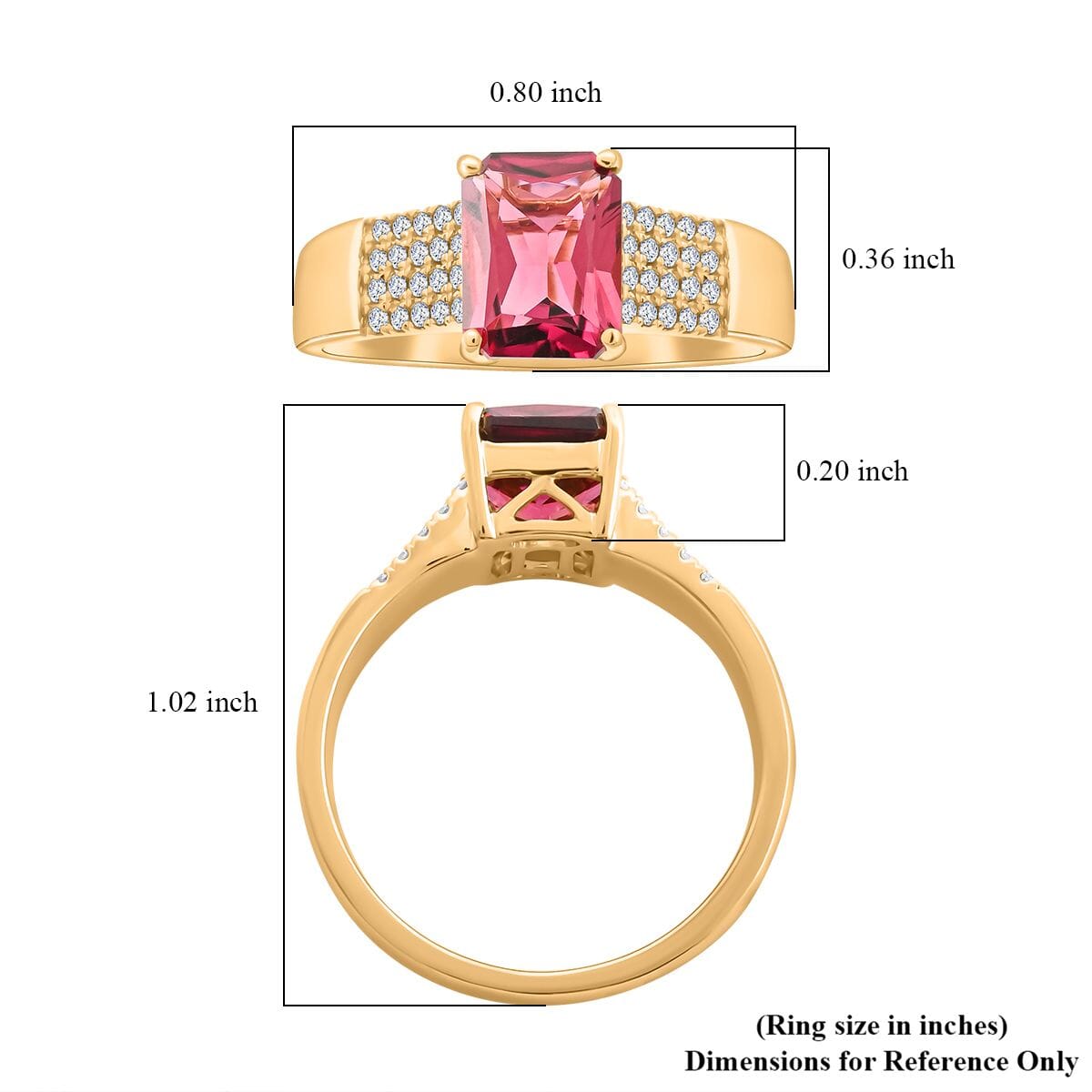 One Of A Kind Certified & Appraised Iliana AAA Ouro Fino Rubellite and G-H SI Diamond 2.20 ctw Ring in 18K Yellow Gold (Size 9.0) 5.50 Grams image number 5