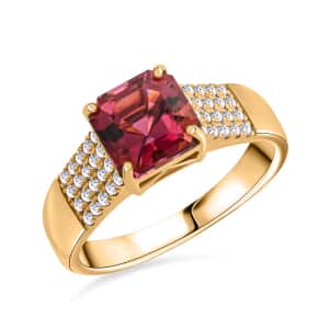 One Of A Kind Certified & Appraised Iliana 18K Yellow Gold AAA Ouro Fino Rubellite and G-H SI Diamond Ring (Size 7.0) 5.40 Grams 2.10 ctw