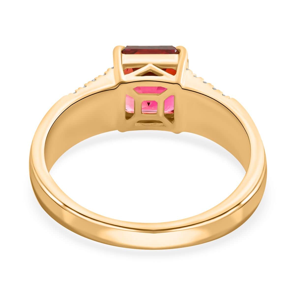 One Of A Kind Certified & Appraised Iliana 18K Yellow Gold AAA Ouro Fino Rubellite and G-H SI Diamond Ring (Size 7.0) 5.40 Grams 2.10 ctw image number 4