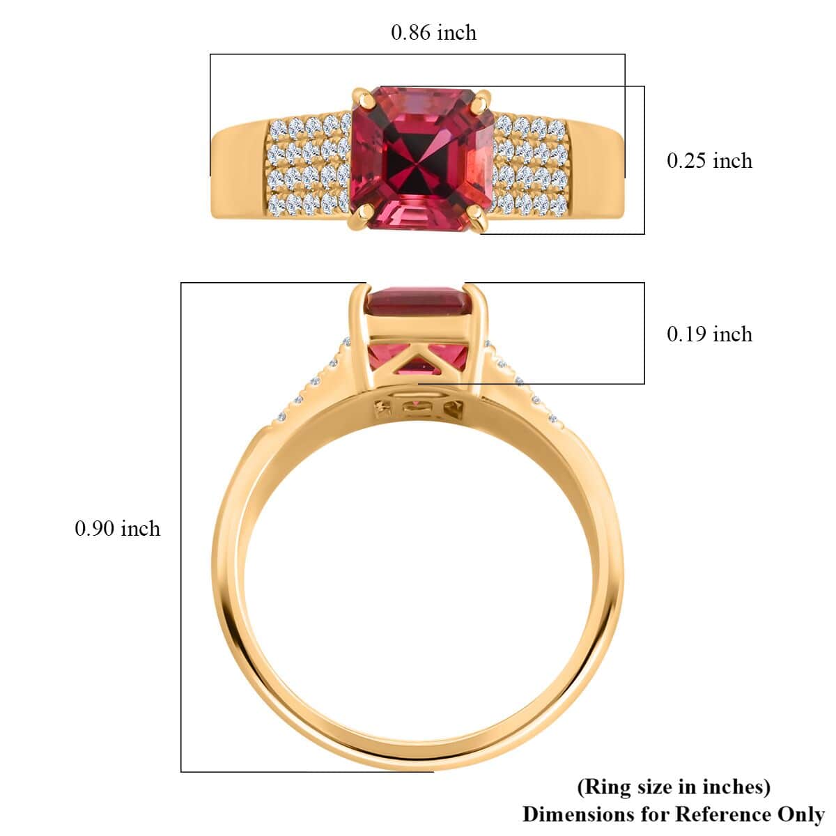 One Of A Kind Certified & Appraised Iliana 18K Yellow Gold AAA Ouro Fino Rubellite and G-H SI Diamond Ring (Size 7.0) 5.40 Grams 2.10 ctw image number 5
