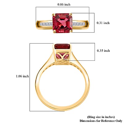 Certified & Appraised Iliana AAA Ouro Fino Rubellite and G-H SI Diamond 1.50 ctw Ring in 18K Yellow Gold (Size 11.0)