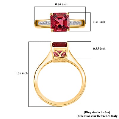 Certified & Appraised Iliana AAA Ouro Fino Rubellite and G-H SI Diamond 1.50 ctw Ring in 18K Yellow Gold (Size 7.0)
