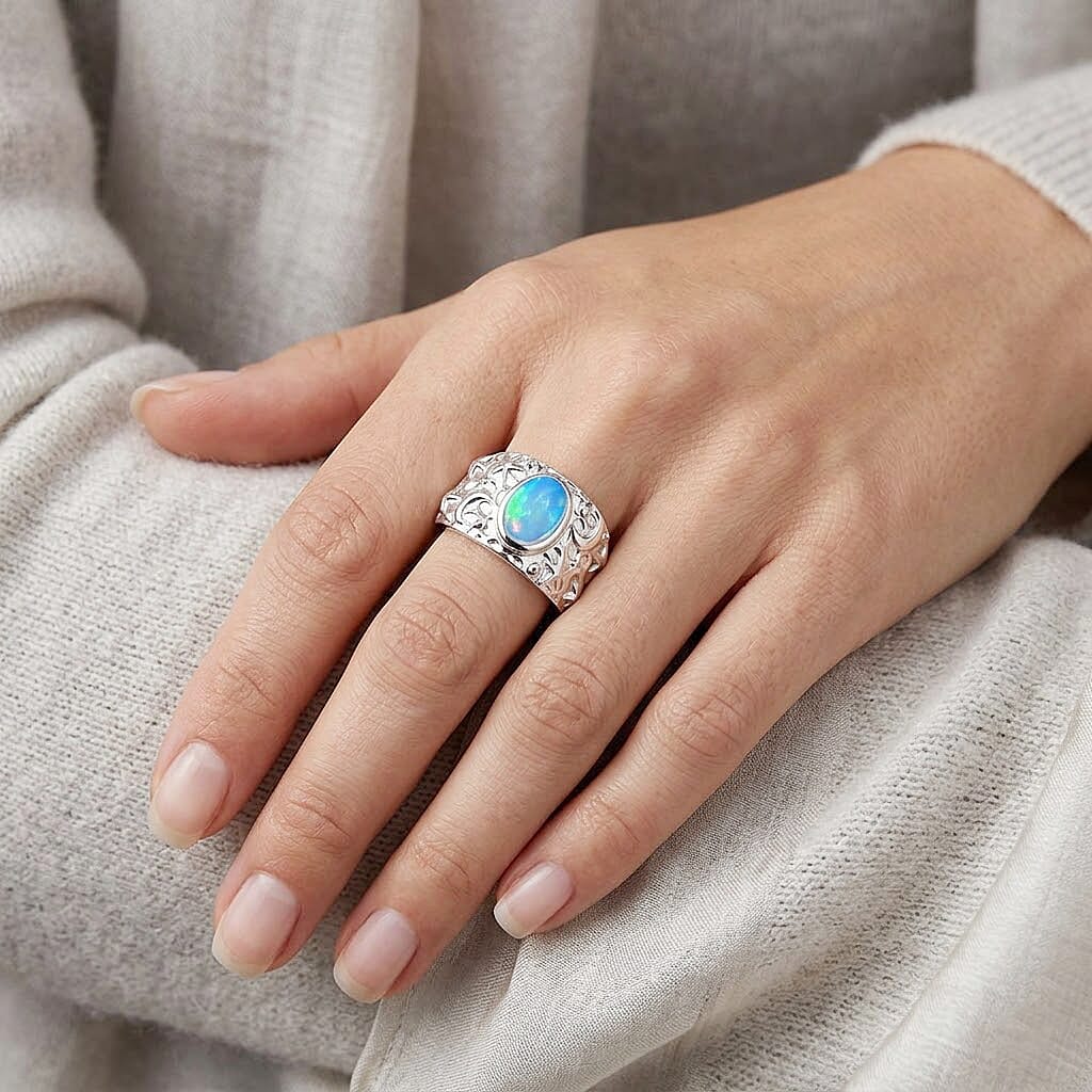 Ethiopian Welo Opal 1.50 ctw Ring in Sterling Silver (Size 9.0)