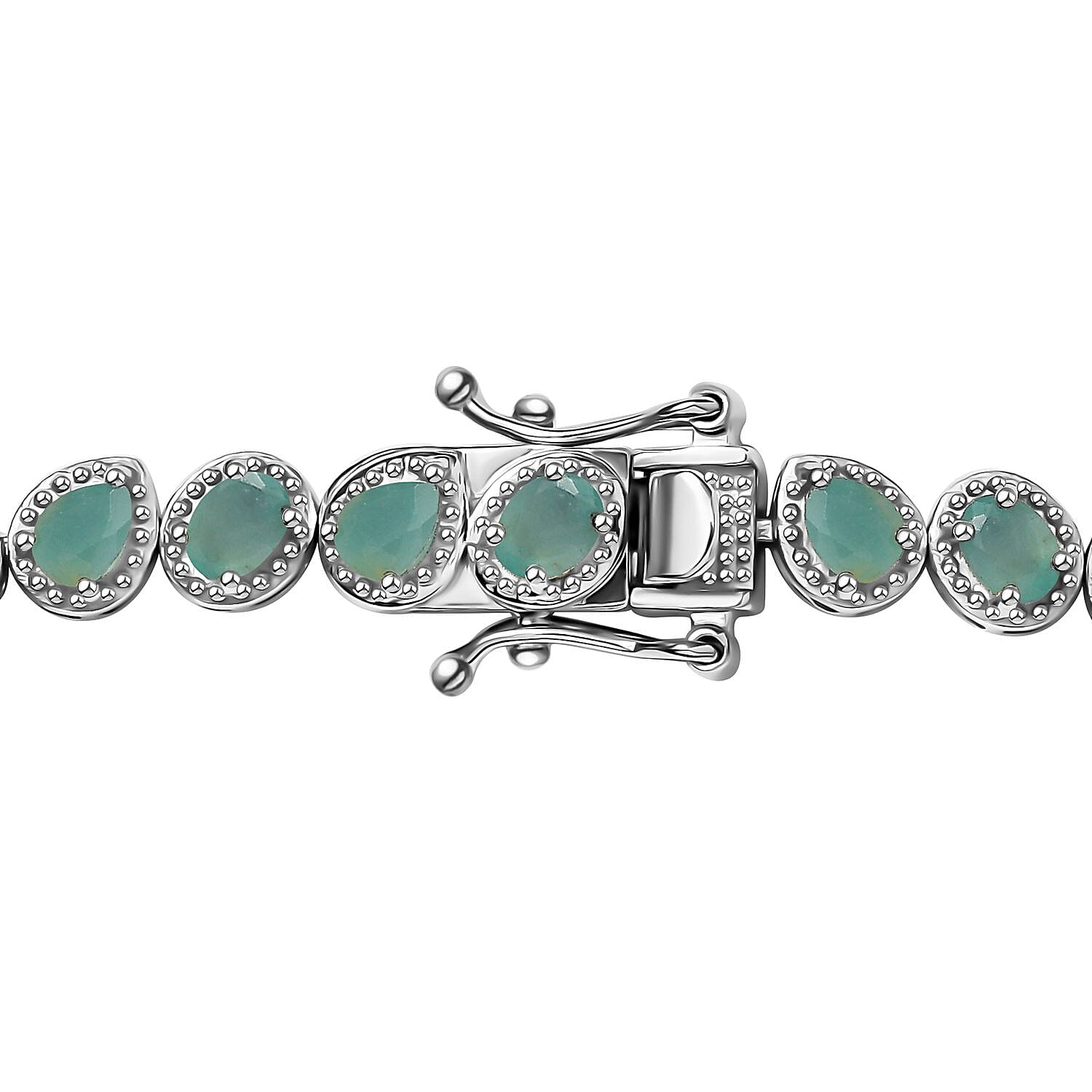 D'Joy Grandidierite Floral Necklace 18 Inches in Platinum Over Sterling Silver 19.00 ctw