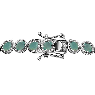 D'Joy Grandidierite Floral Necklace 18 Inches in Platinum Over Sterling Silver 19.00 ctw