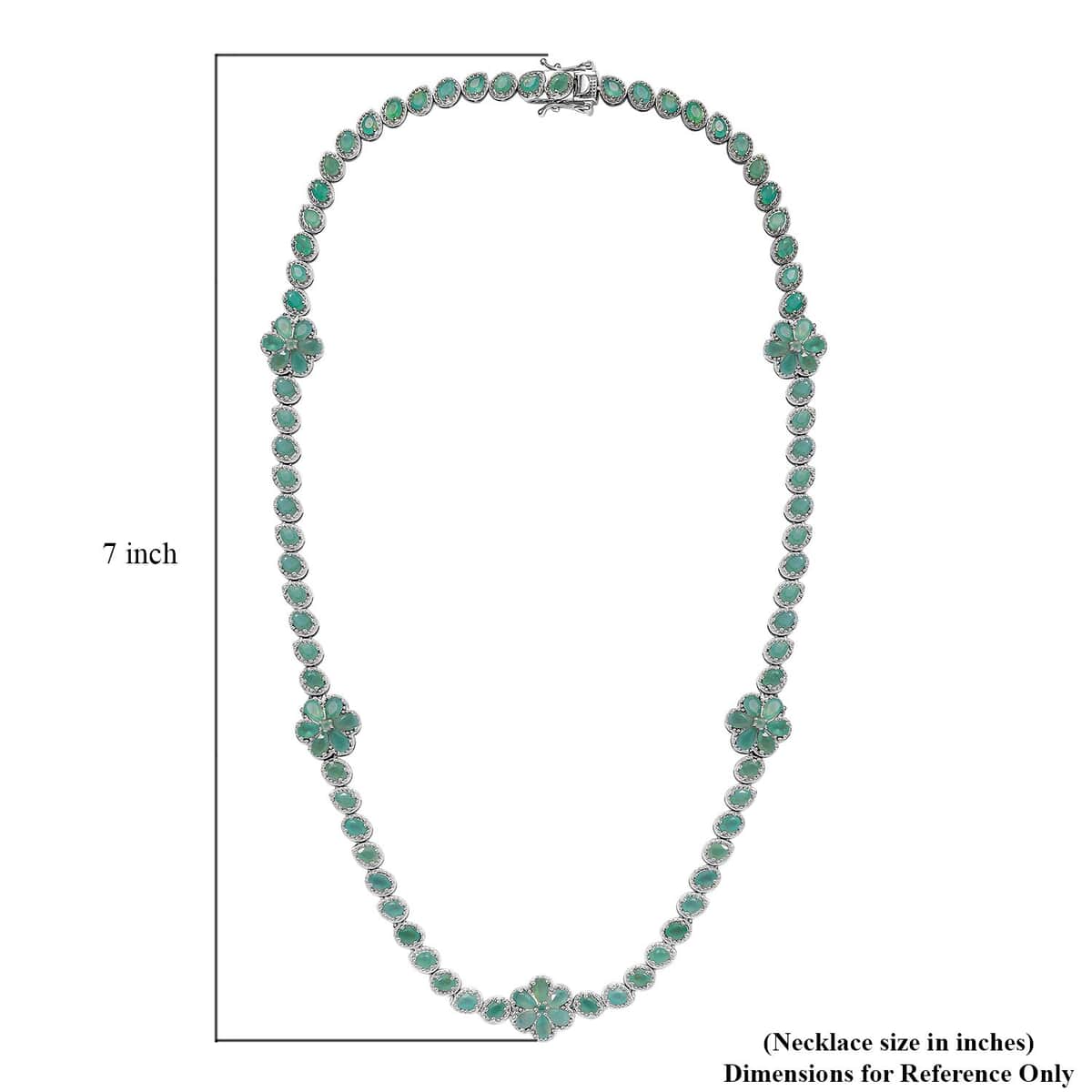 TLV Grandidierite Floral Necklace (18 Inches) in Platinum Over Sterling Silver 19.00 ctw image number 5