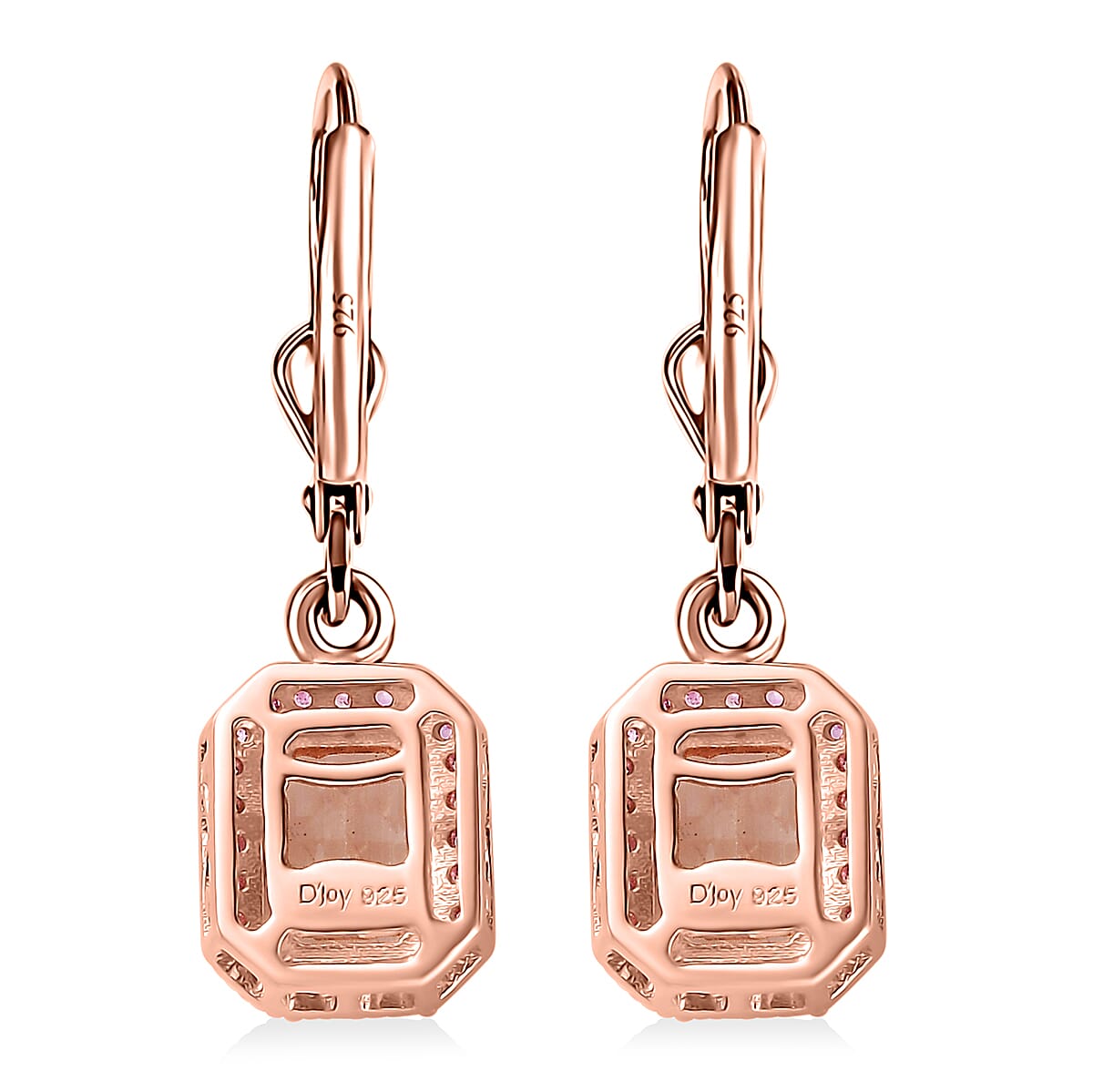 Premium Marropino Morganite and Madagascar Pink Sapphire 2.00 ctw Lever Back Earrings in Vermeil Rose Gold Over Sterling Silver