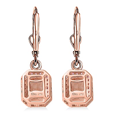 Premium Marropino Morganite and Madagascar Pink Sapphire 2.00 ctw Lever Back Earrings in Vermeil Rose Gold Over Sterling Silver