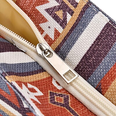 Brown Santa Fe Printed Tote Bag with Handle Drop