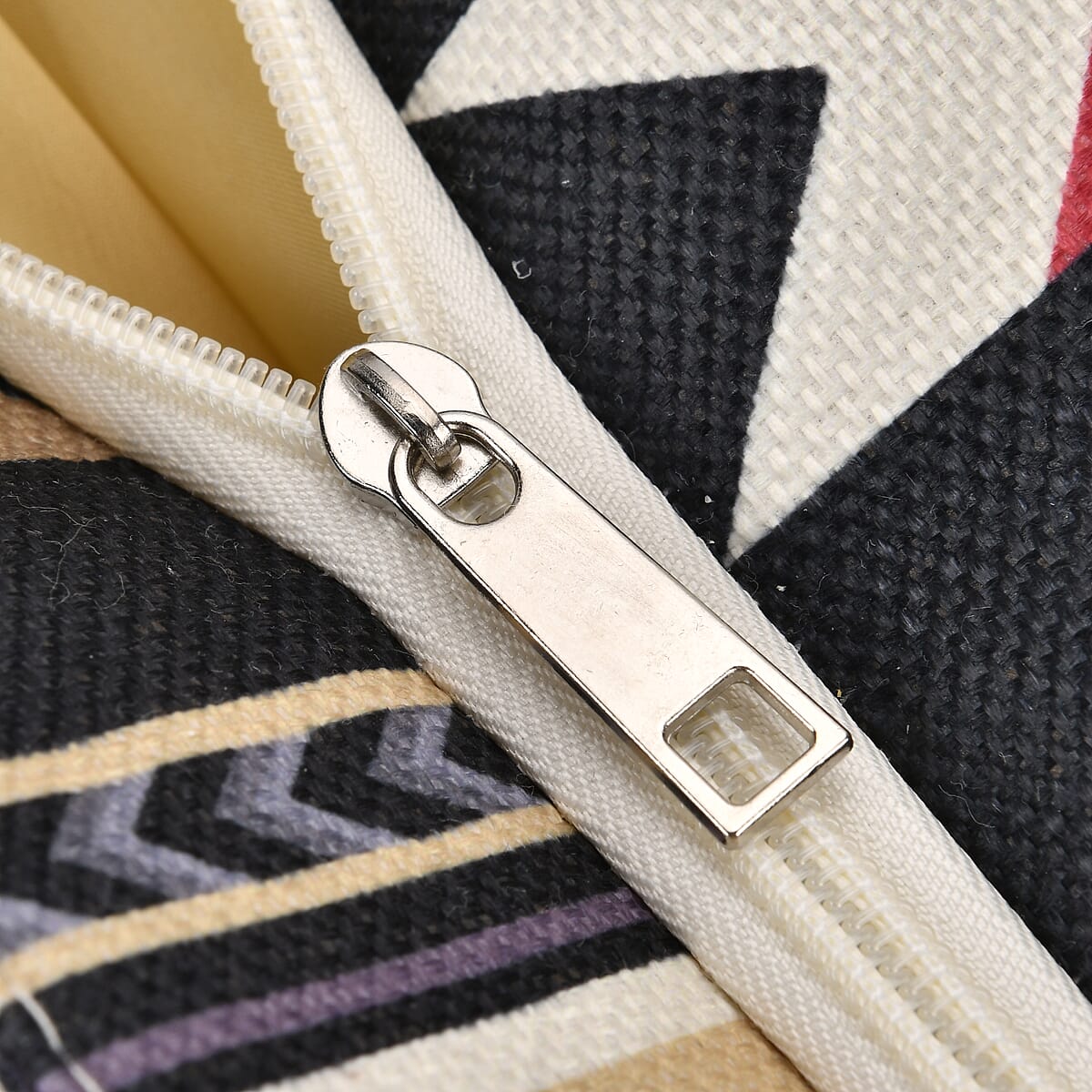 Black Santa Fe Printed Tote Bag with Handle Drop image number 5