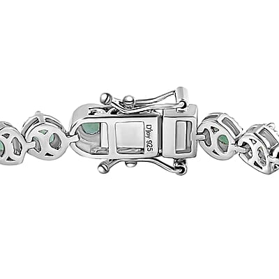 Grandidierite Floral Bracelet in Platinum Over Sterling Silver (6.50 In) 7.85 ctw