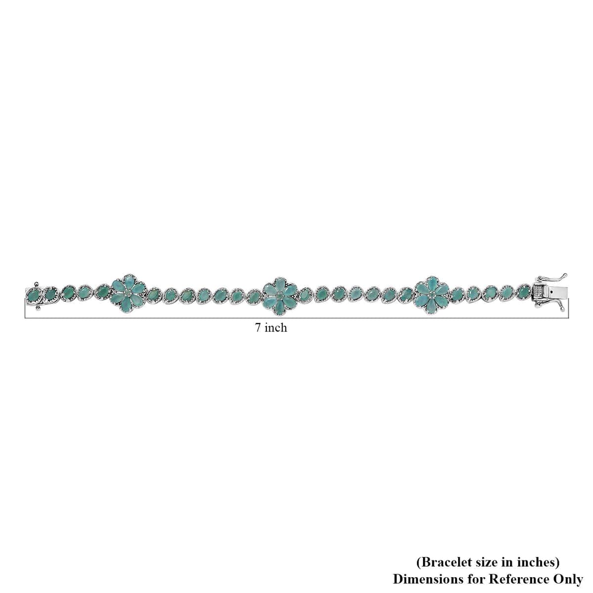 Grandidierite Floral Bracelet in Platinum Over Sterling Silver (6.50 In) 7.85 ctw image number 4