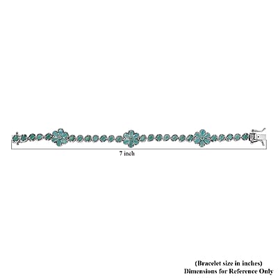Grandidierite Floral Bracelet in Platinum Over Sterling Silver (6.50 In) 7.85 ctw