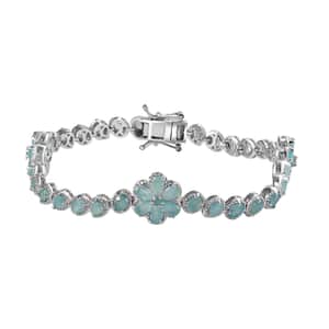 Grandidierite Floral Bracelet in Platinum Over Sterling Silver (7.25 In) 8.35 ctw