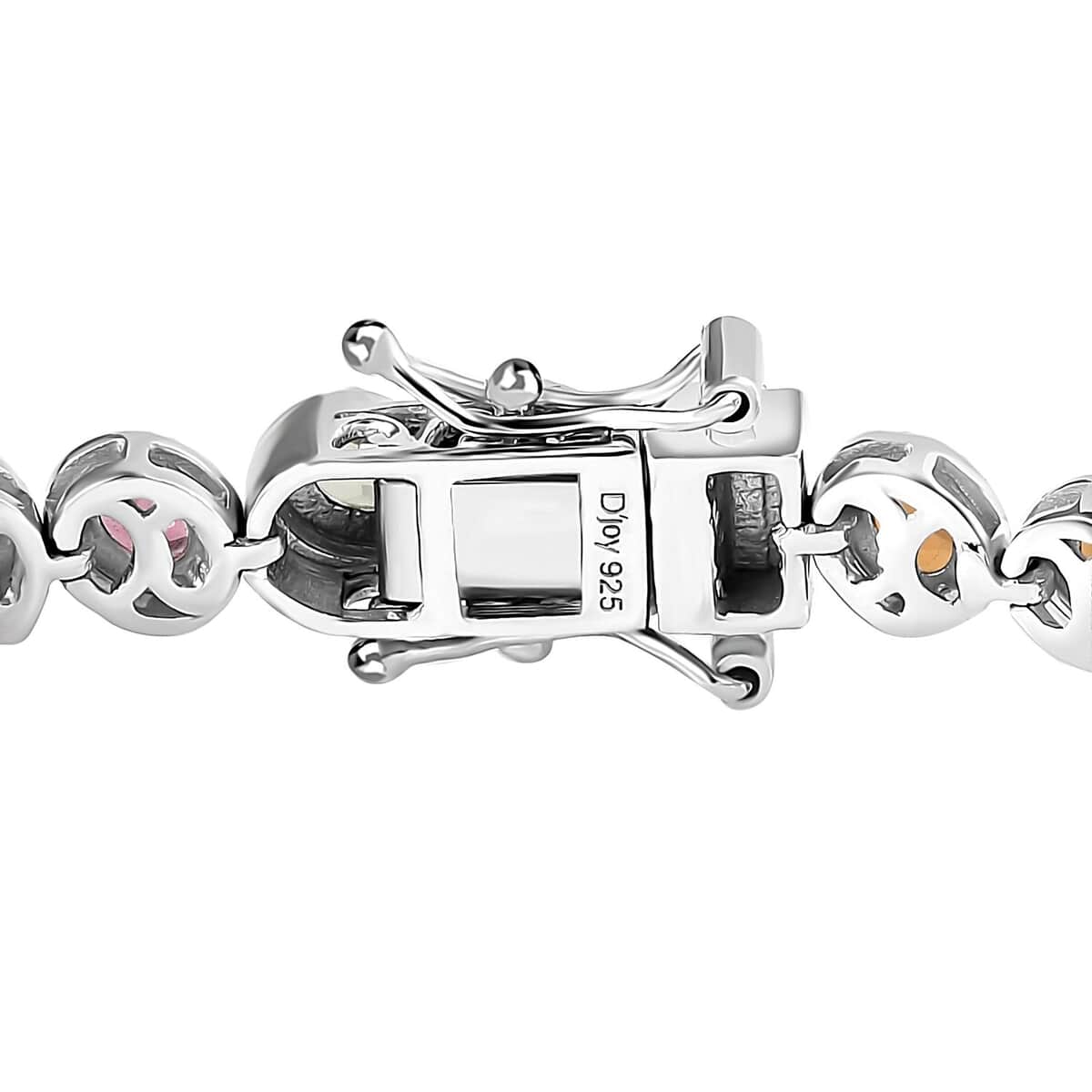 Multi-Tourmaline Floral Bracelet in Platinum Over Sterling Silver (6.50 In) 7.60 ctw image number 3