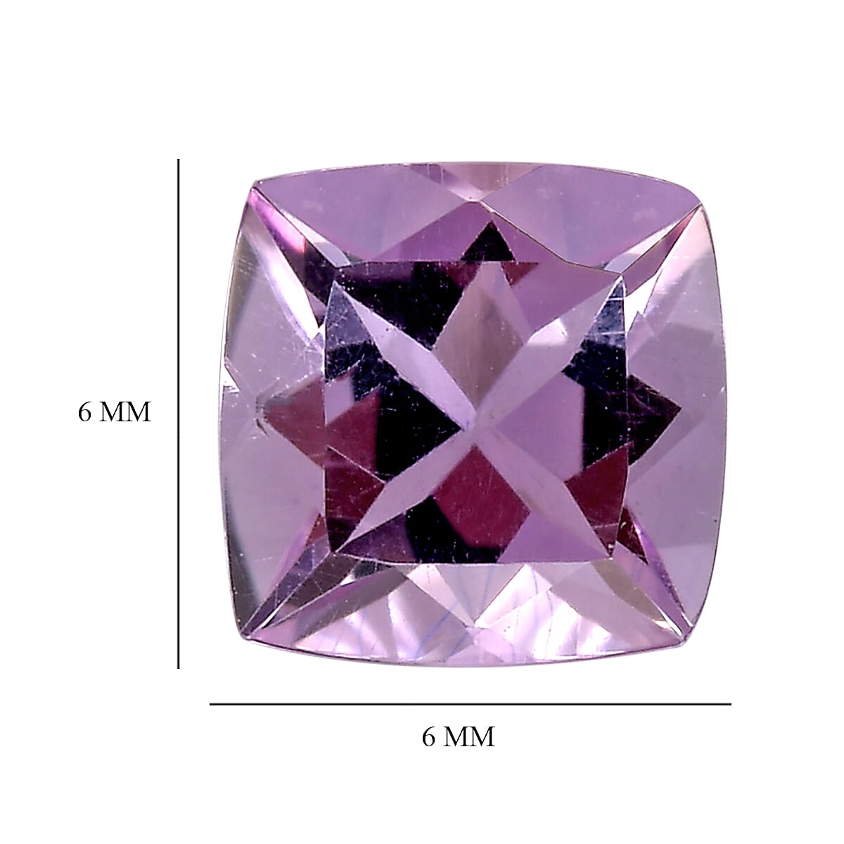 Rose De France Amethyst (Cush 6x6 mm) 3.29 ctw Loose gemstone image number 3