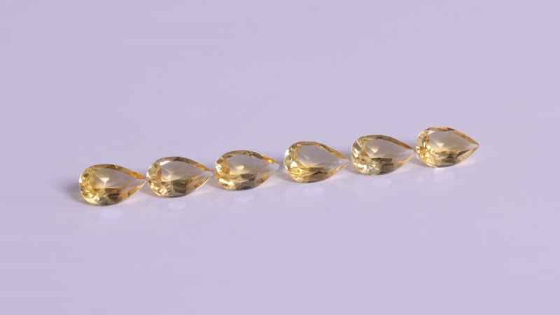 Brazilian Citrine Set of 5 (Pear 8x6 mm) 4.80 ctw Loose Gemstone