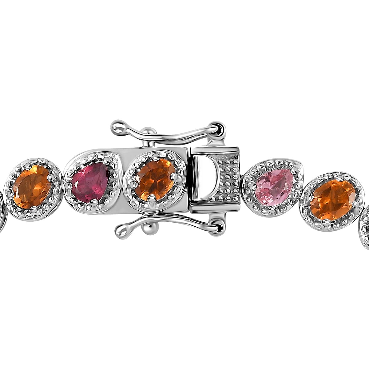 Multi-Tourmaline Floral Bracelet in Platinum Over Sterling Silver (7.25 In) 8.15 ctw image number 3