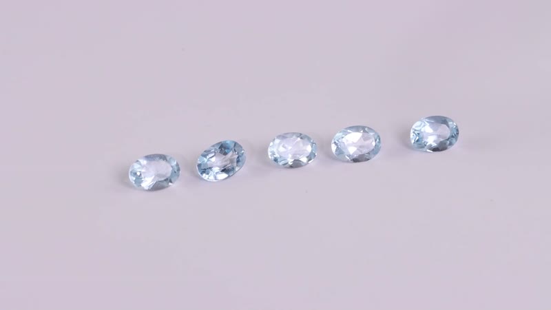 Sky Blue Topaz Set of 5 (Ovl 7x5 mm) 4.50 ctw Loose Gemstone