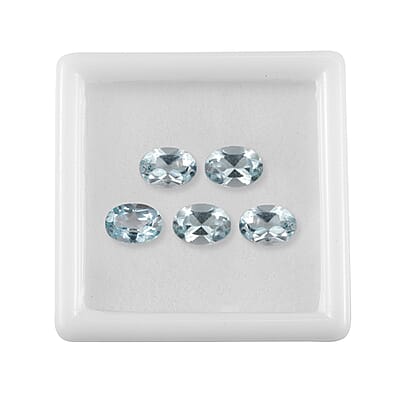 Sky Blue Topaz Set of 5 (Ovl 7x5 mm) 4.50 ctw Loose Gemstone