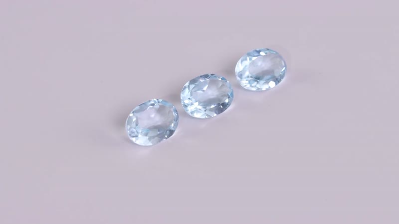 Sky Blue Topaz Set of 3 (Ovl 8x6 mm) 3.67 ctw Loose Gemstone